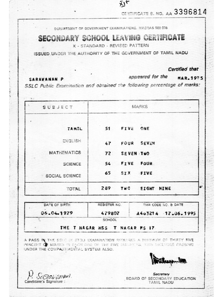 10 TH Mark Sheet | PDF