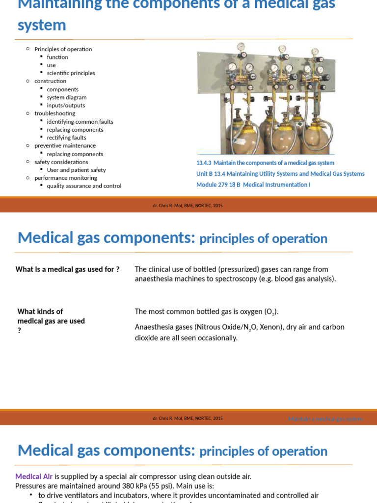 Medical Gas System Maintenance Guide | PDF | Nitrous Oxide | Oxygen