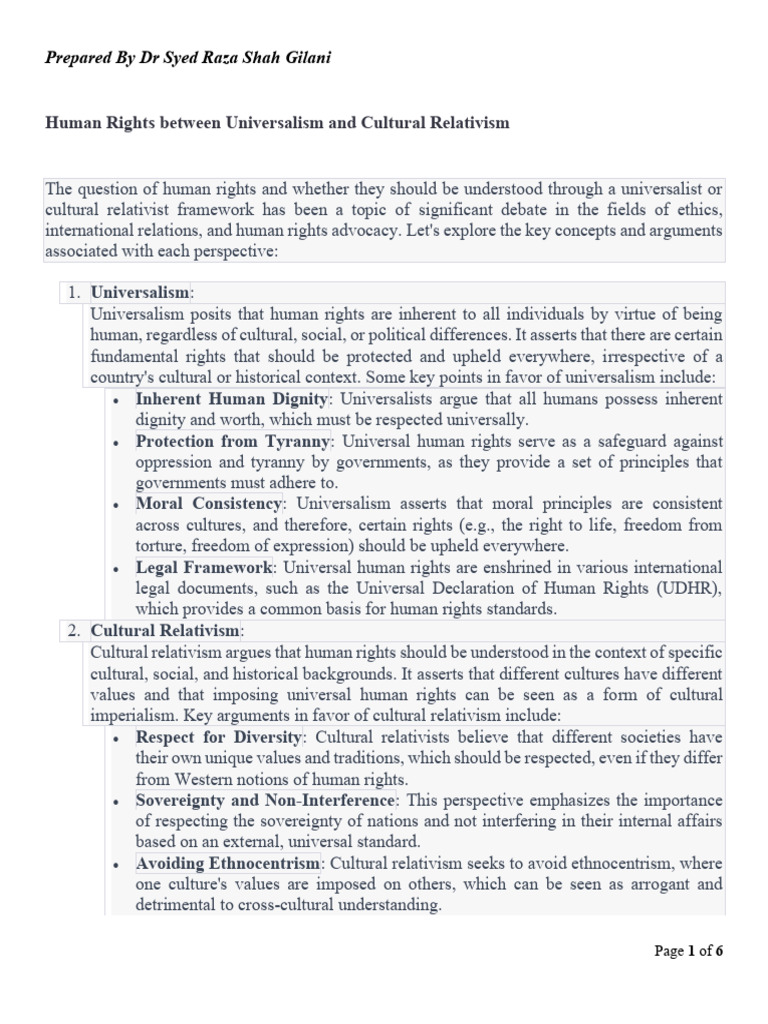 Lect 3 | PDF | Human Rights | Relativism