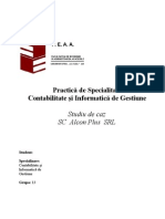 Practica in Contabilitate La SC Alcon Plus SA