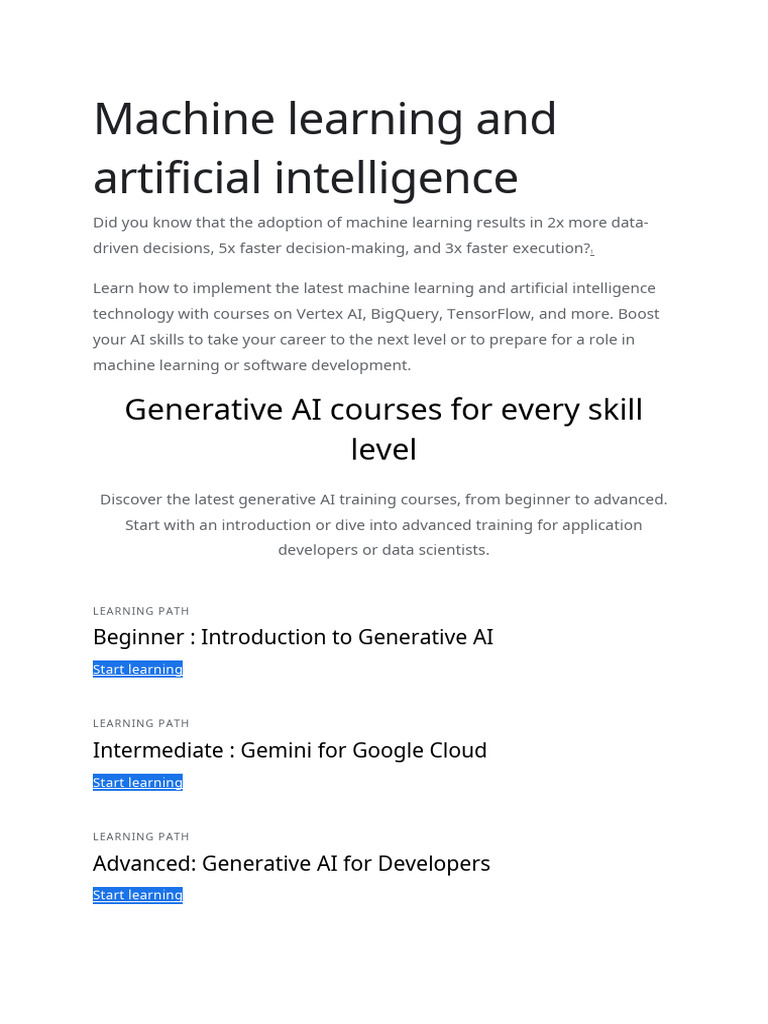 AI & Machine Learning Courses Overview | PDF | Artificial Intelligence ...