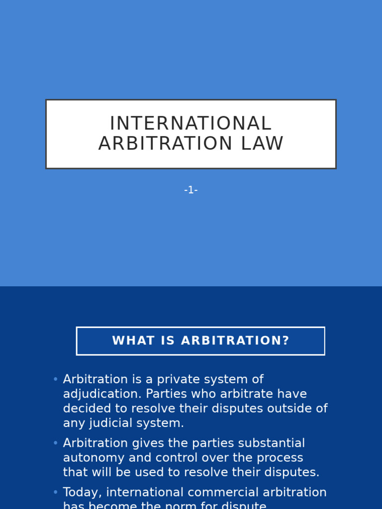 Understanding International Arbitration Law | PDF | Arbitration ...