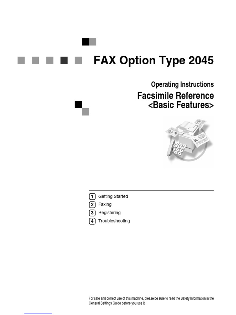 FAX Option Type 2045 User Manual | PDF | Fax | Image Scanner