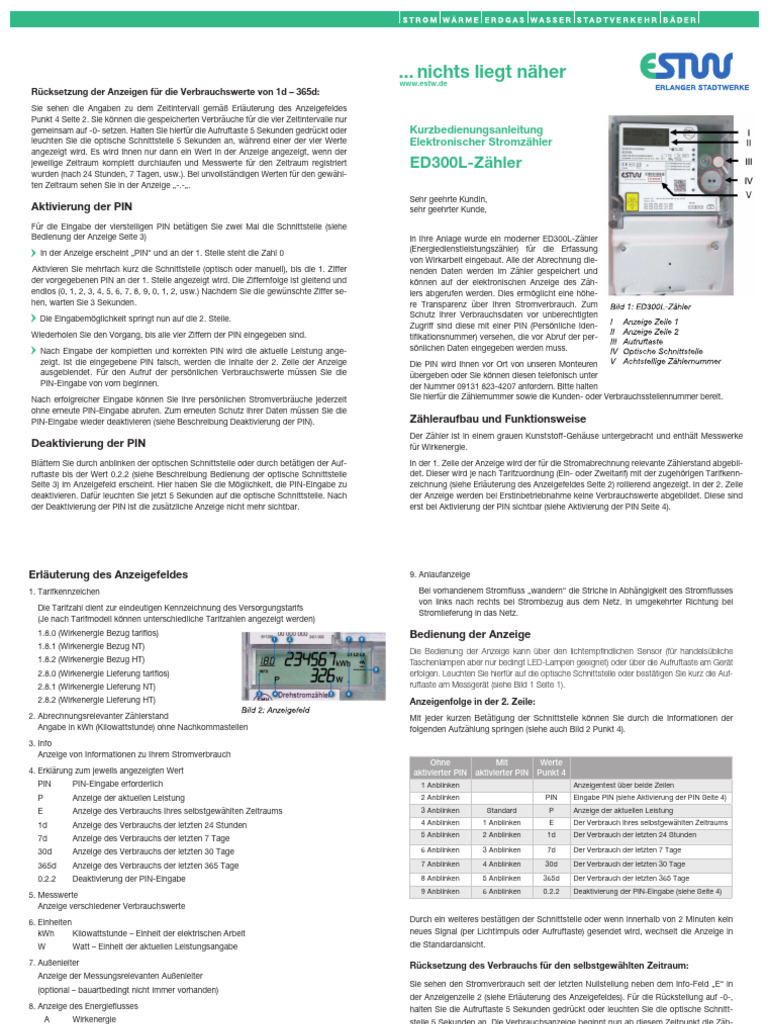 Bedienungsanleitung ED300L | PDF