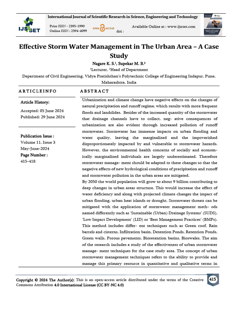 Urban Stormwater Management Case Study | PDF | Stormwater | Surface Runoff