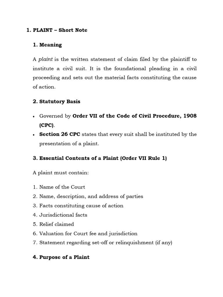 Understanding Plaint and Affidavit Basics | PDF | Affidavit | Lawsuit