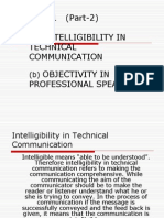 A) Intelligibility in Technical Communication