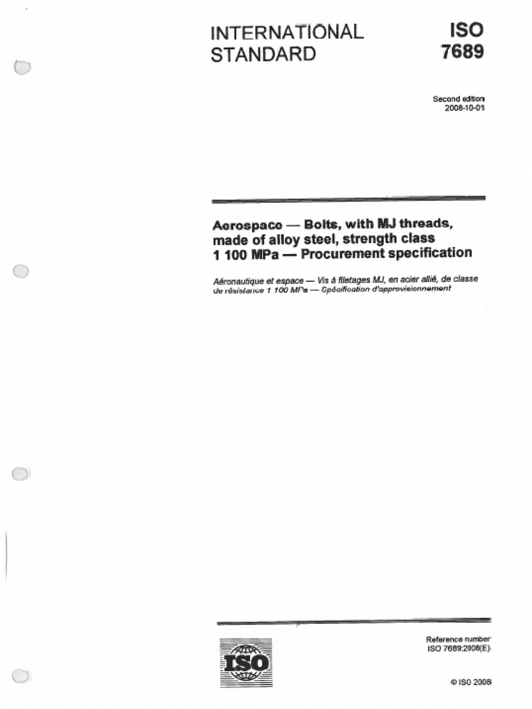 ISO 7689 Octobre 2008 | PDF
