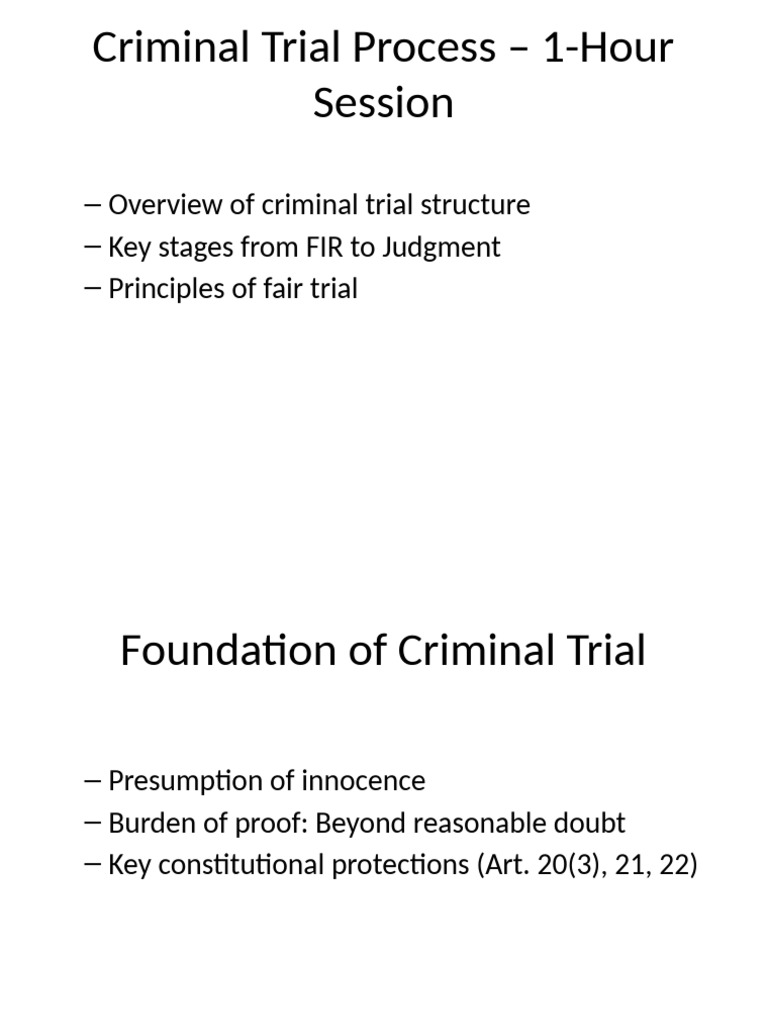 Overview of Criminal Trial Process | PDF