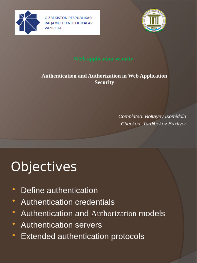 Web Application Authentication Overview | PDF | Radius | Authentication