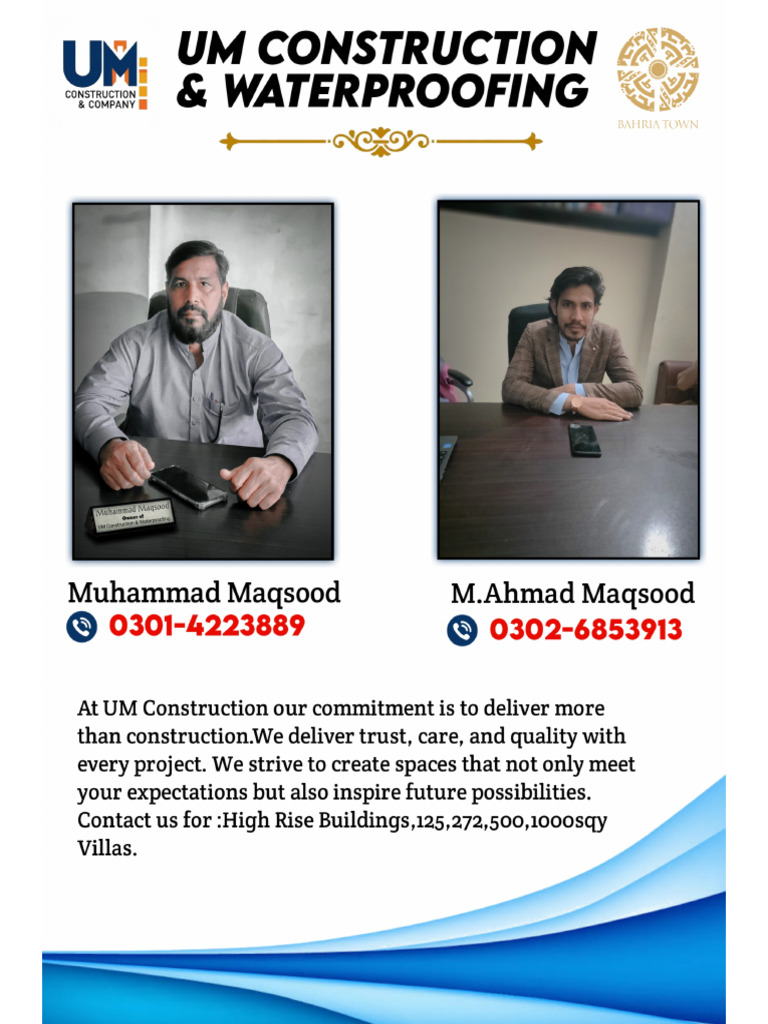 UM Construction & Waterproofing | PDF