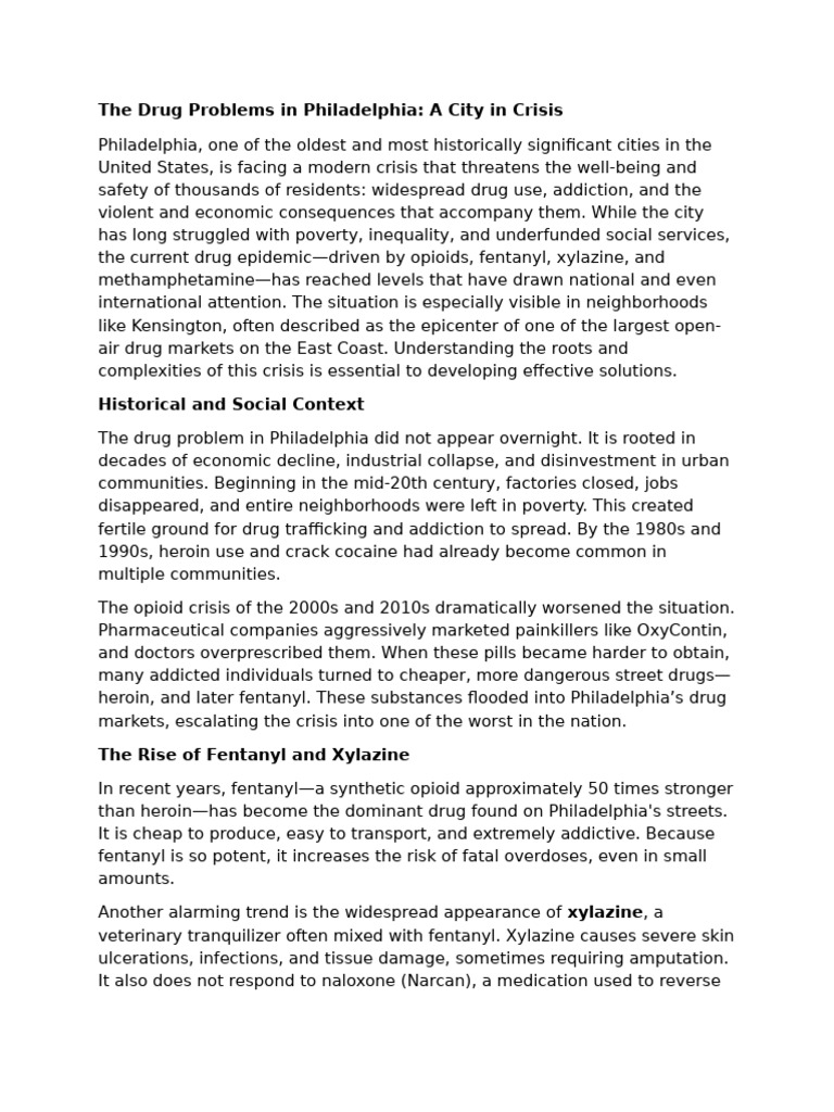 The Drug Problems in Philadelphia A City in Crisis | PDF | Fentanyl ...