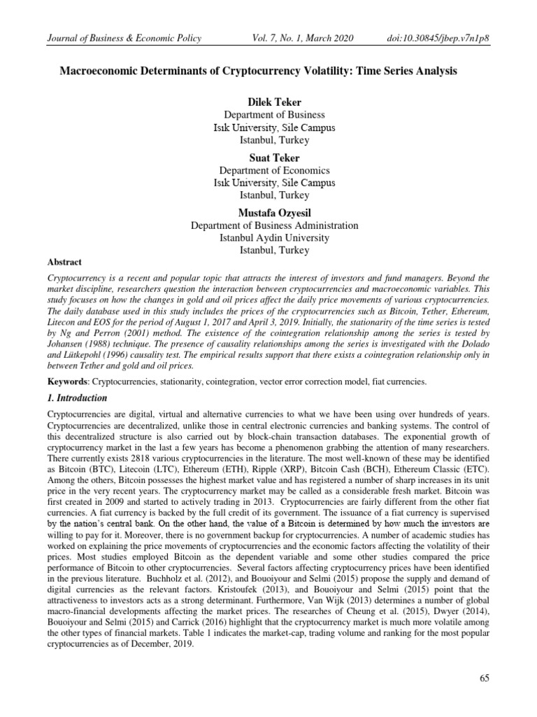 Cryptocurrency Volatility & Macroeconomics | PDF | Vector ...