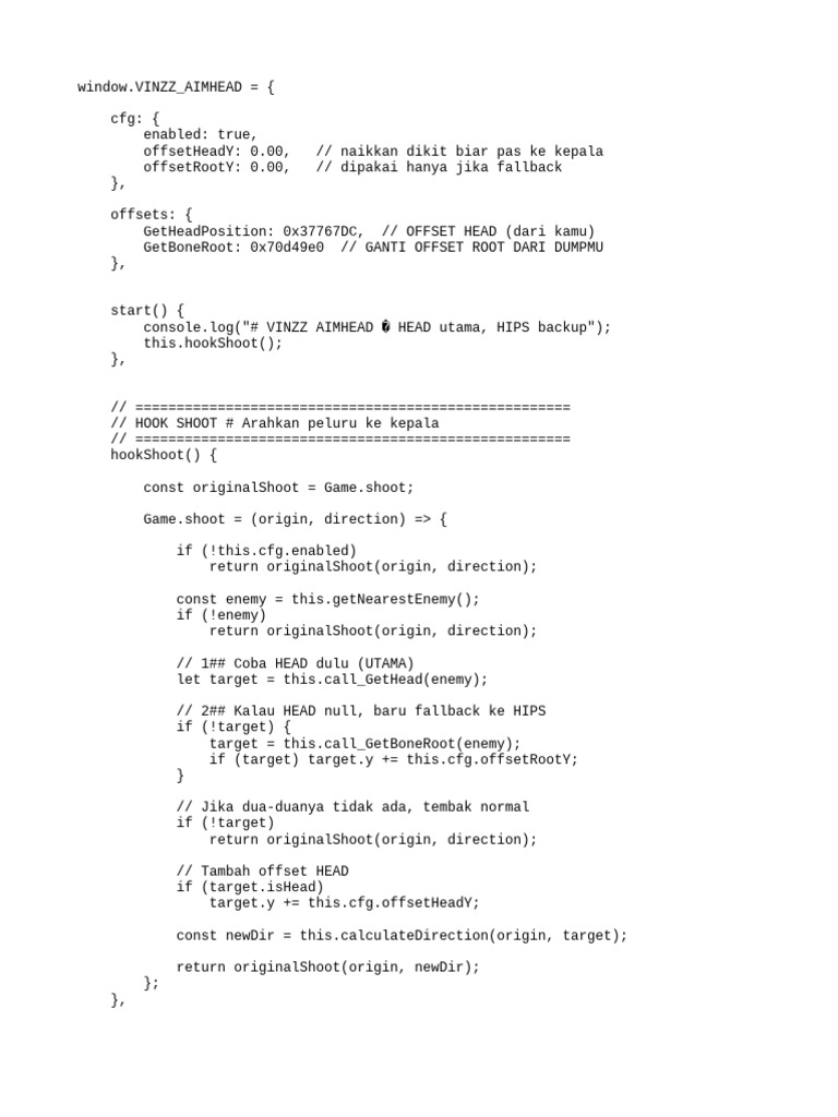 AimAssist Script for Headshots | PDF