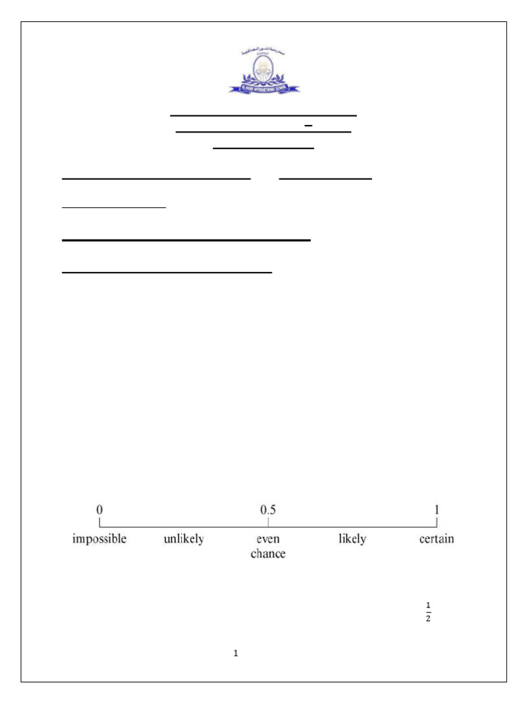 Grade 6 Probability Worksheet | PDF | Probability | Numbers