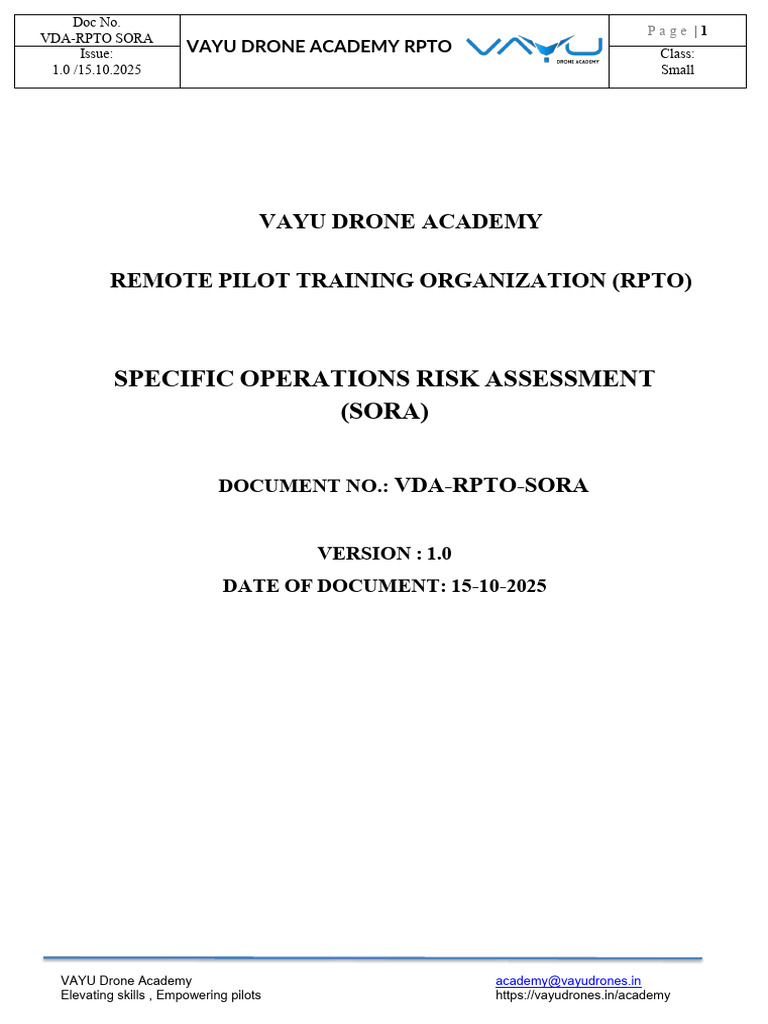 Vda Sora Doc Ver1.0 15oct2025 | PDF | Risk | Risk Assessment