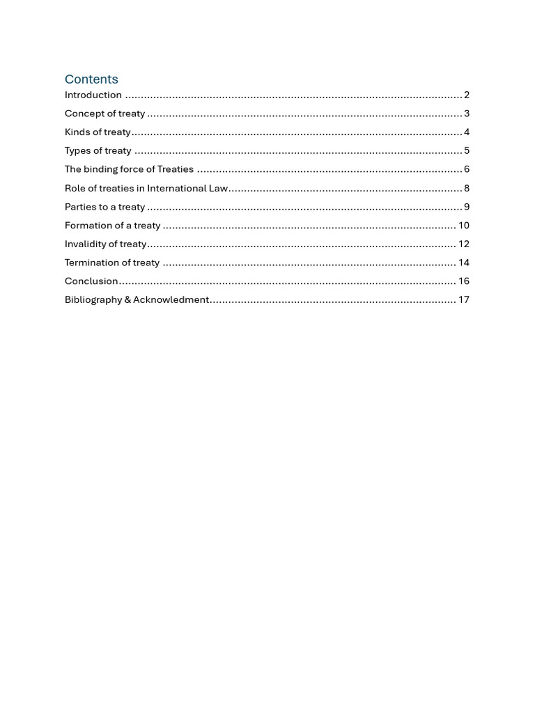 PUBLIC INTERNATIONAL LAW - Law of Treaties | PDF | Treaty ...