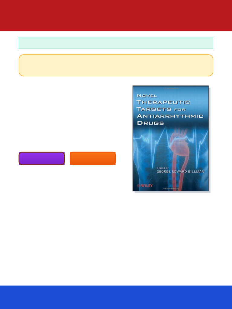 Novel Therapeutic Targets For Antiarrhythmic Drugs 1st Edition George ...