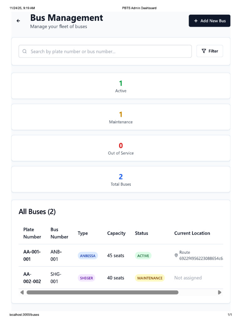 Bus Management | PDF
