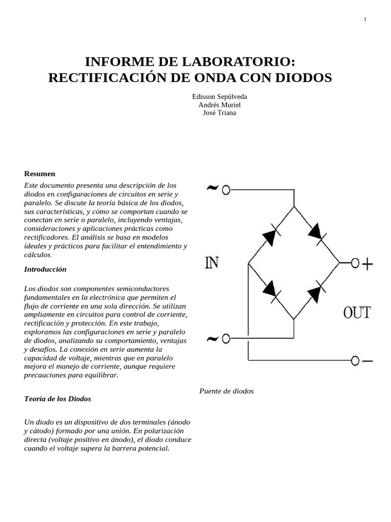 Laboratorio de Diodos | PDF | Diodo | Rectificador