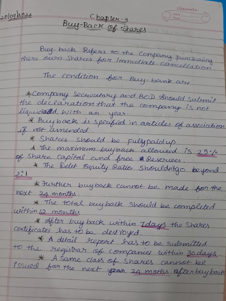 Company Share Buyback Guidelines | PDF