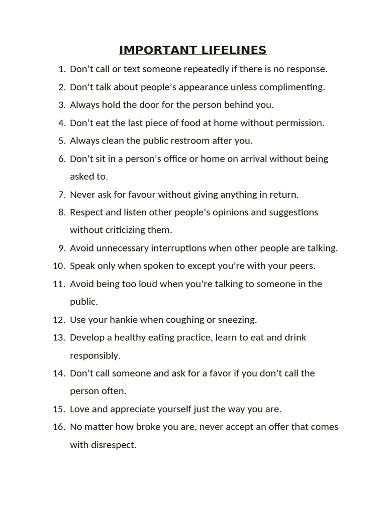 Important Lifelines | PDF