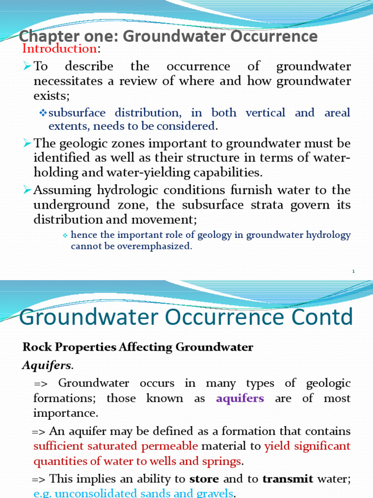 Understanding Groundwater Occurrence | PDF | Aquifer | Sandstone