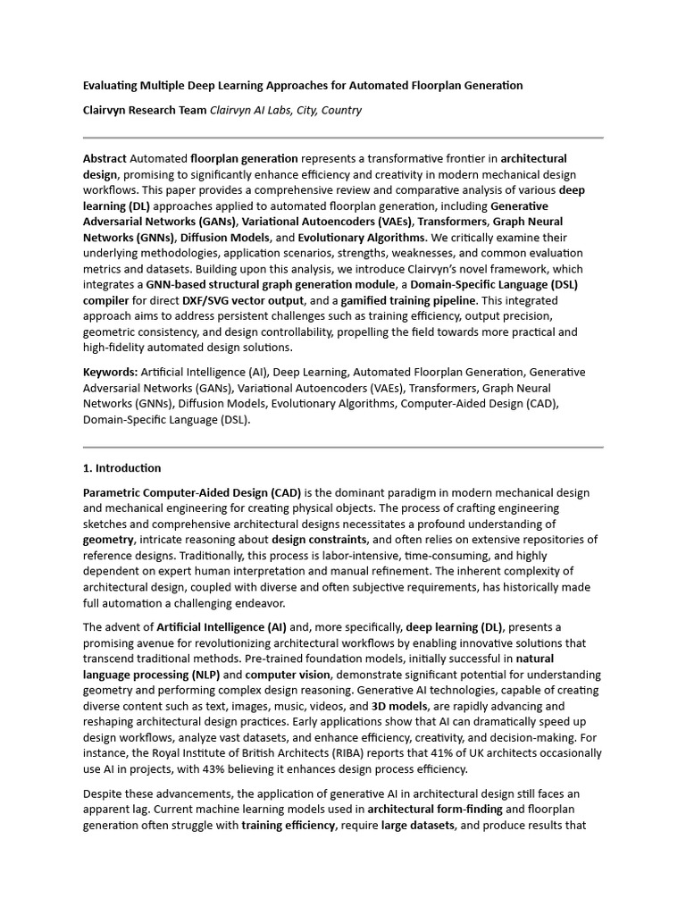 Deep Learning for Automated Floorplans | PDF | Artificial Intelligence ...