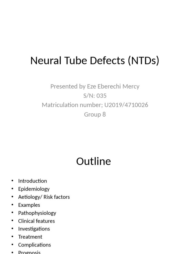 Neural Tube Defect | PDF | Clinical Medicine | Nervous System
