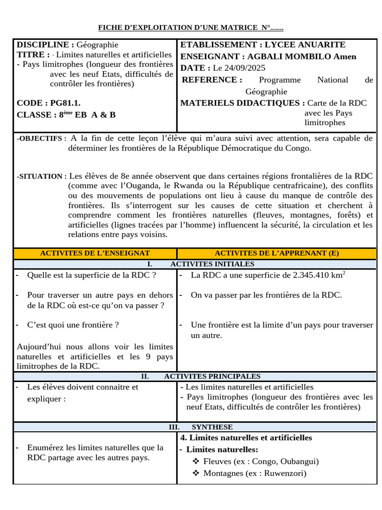 Frontières de la RDC : Limites et Défis | PDF | République démocratique ...