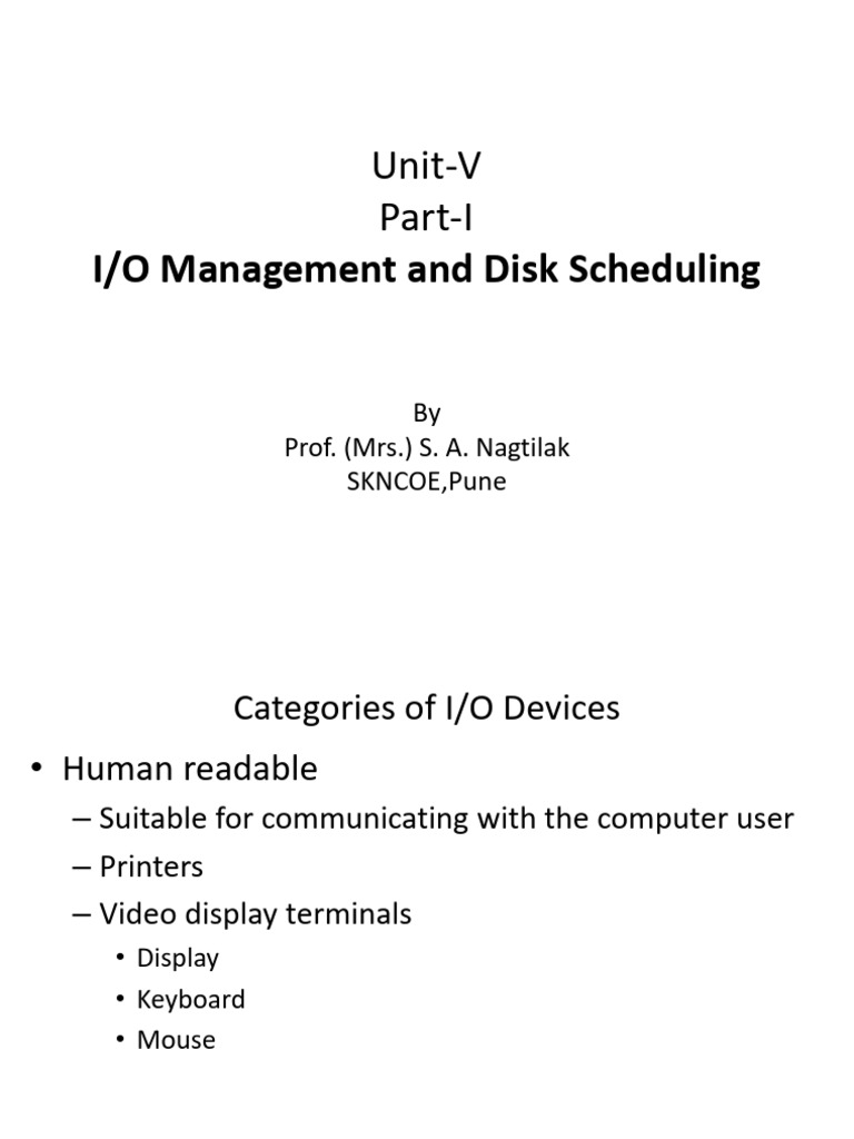 I/O Management and Disk Scheduling Guide | PDF | Input/Output ...