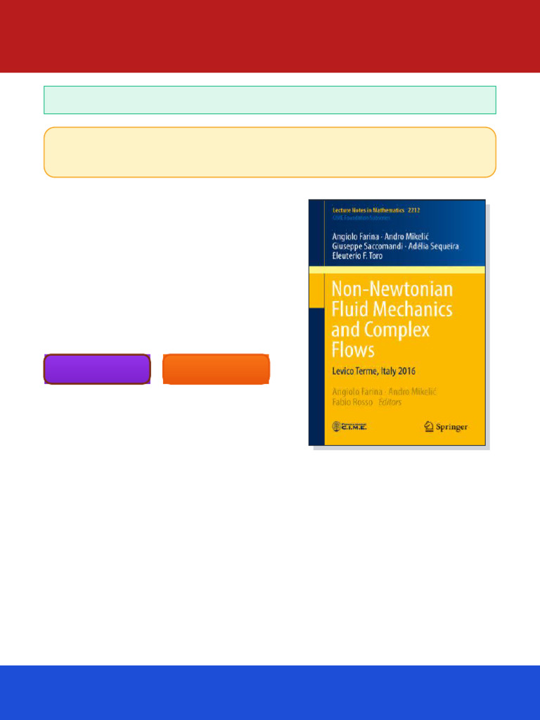 Non Newtonian Fluid Mechanics and Complex Flows Angiolo Farina Ebook ...