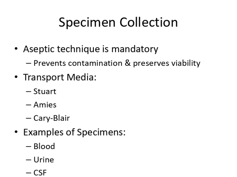 Specimen Collection Guidelines | PDF