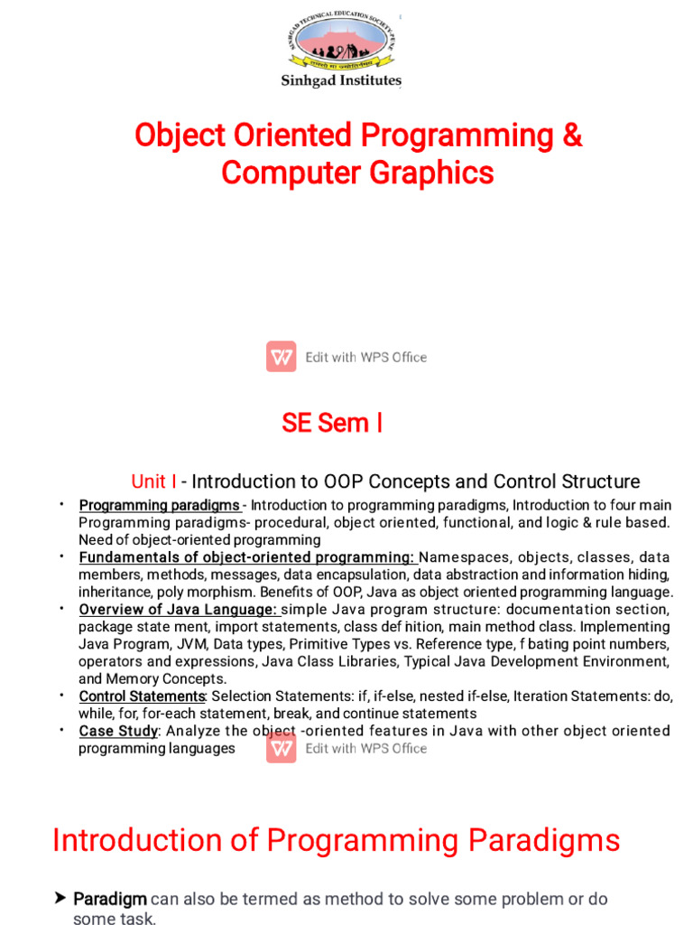 OOP Concepts and Java Programming Basics | PDF | Computer Programming ...