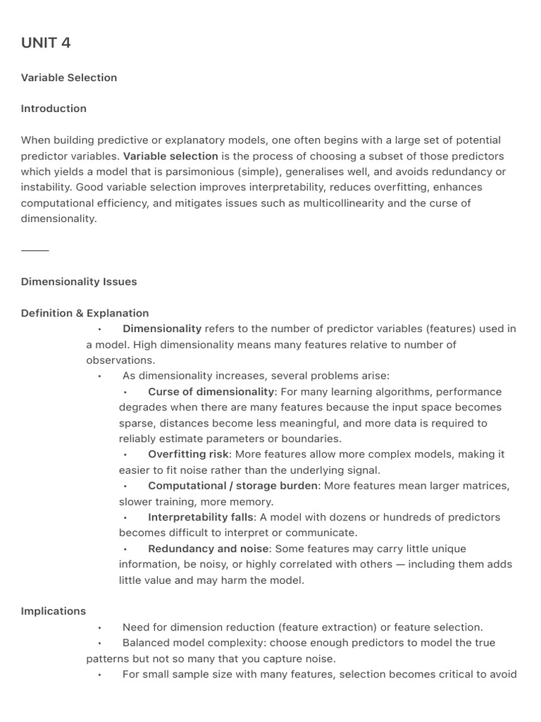 Effective Variable Selection Techniques | PDF | Multicollinearity ...