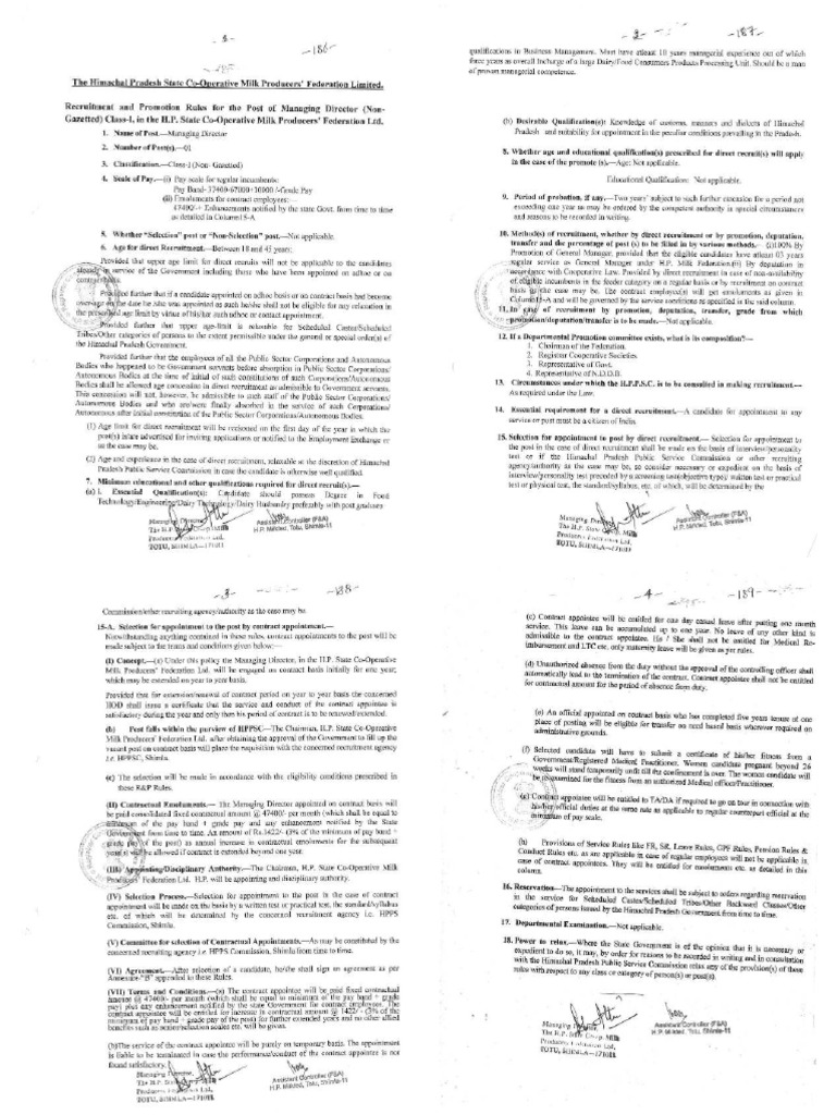 R and P Rules HP Milkfed | PDF