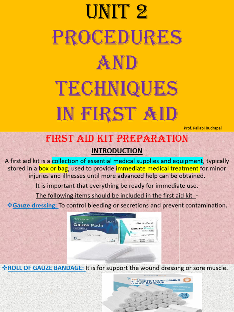 First Aid Procedures and Techniques Guide | PDF | Medical Specialties ...