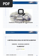 A Metrologia Legal No Sector Alimentar