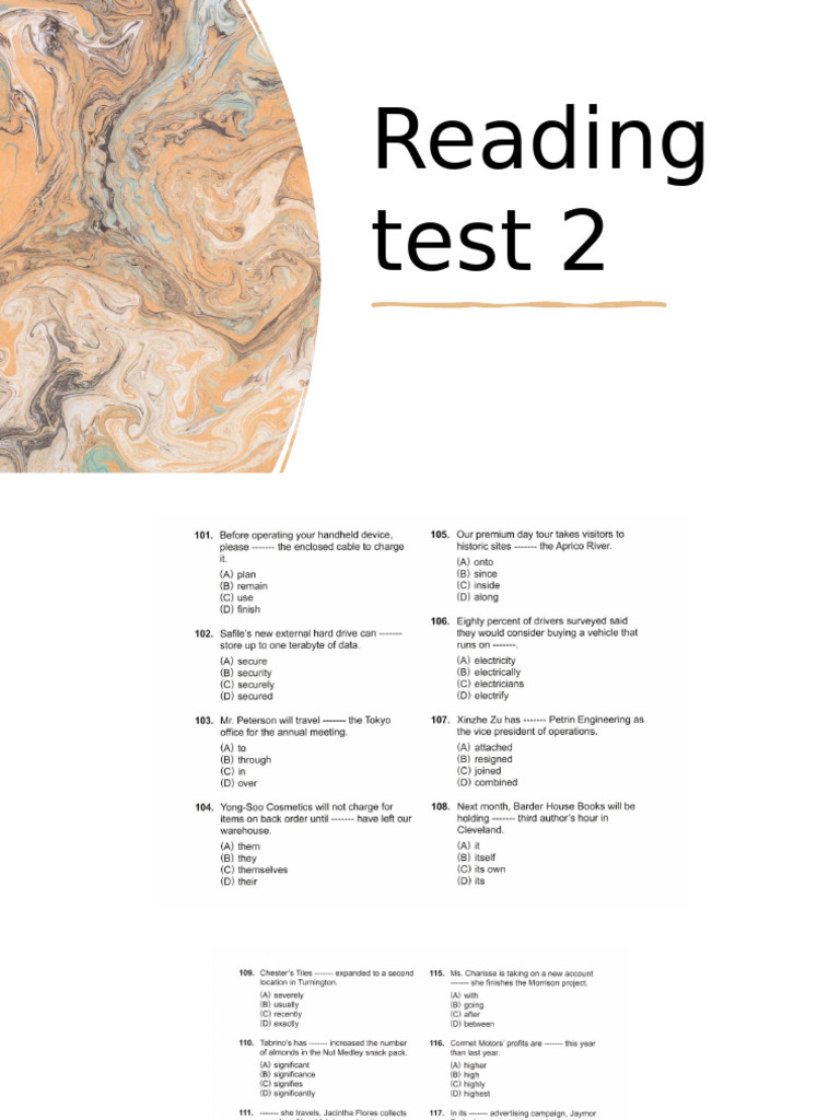 Reading Test 2 | PDF