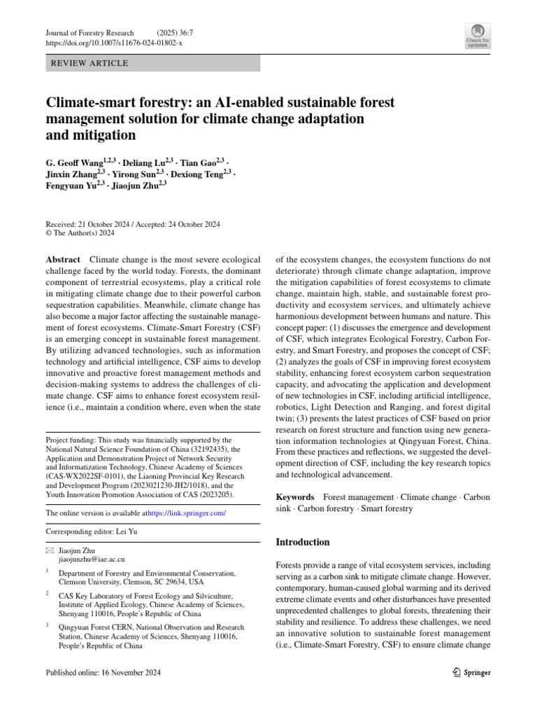 AI-Enabled Climate-Smart Forestry Solutions | PDF | Forest Management ...