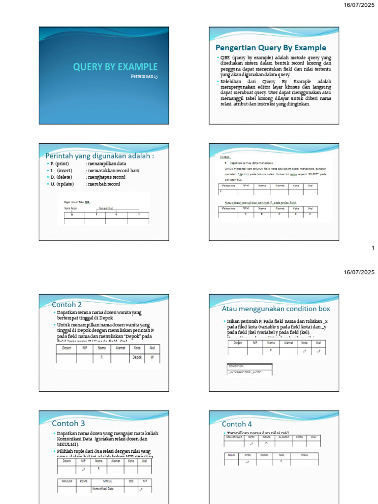 Panduan Query By Example (QBE) | PDF