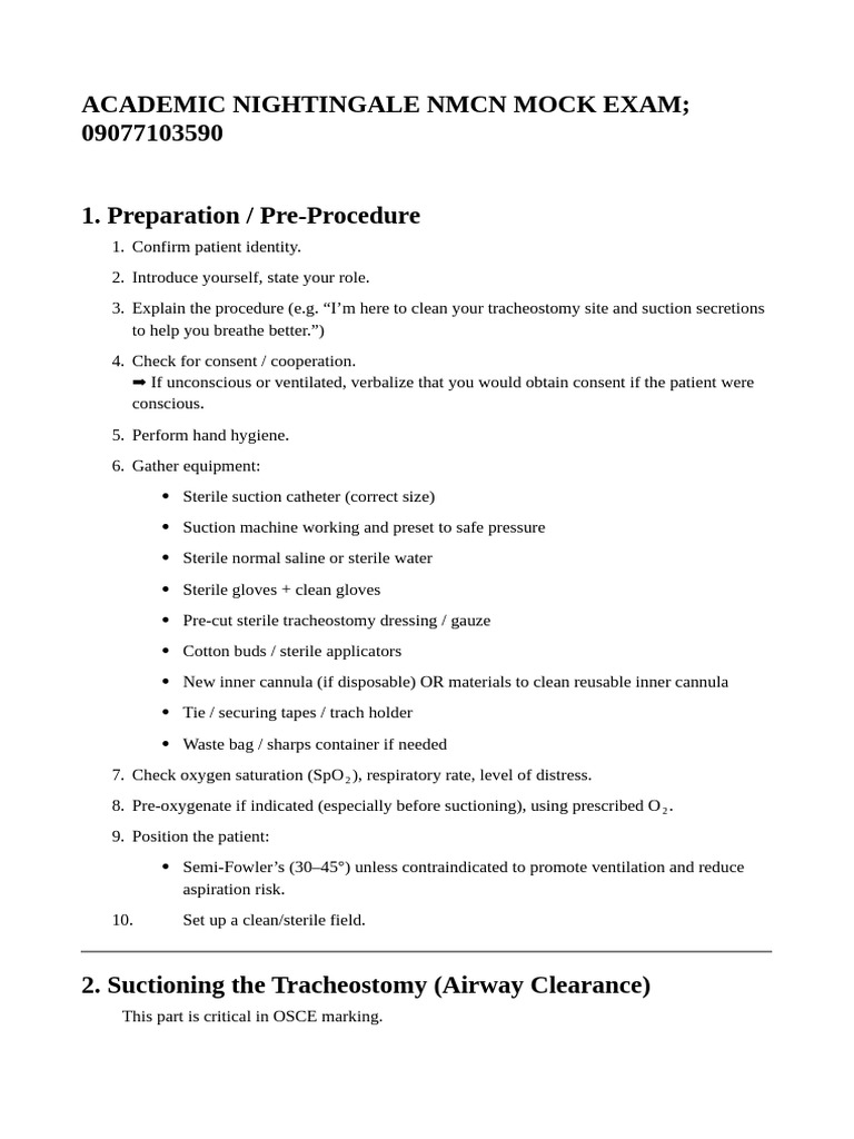 Tracheostomy Care and Suctioning Guide | PDF | Medical Specialties ...
