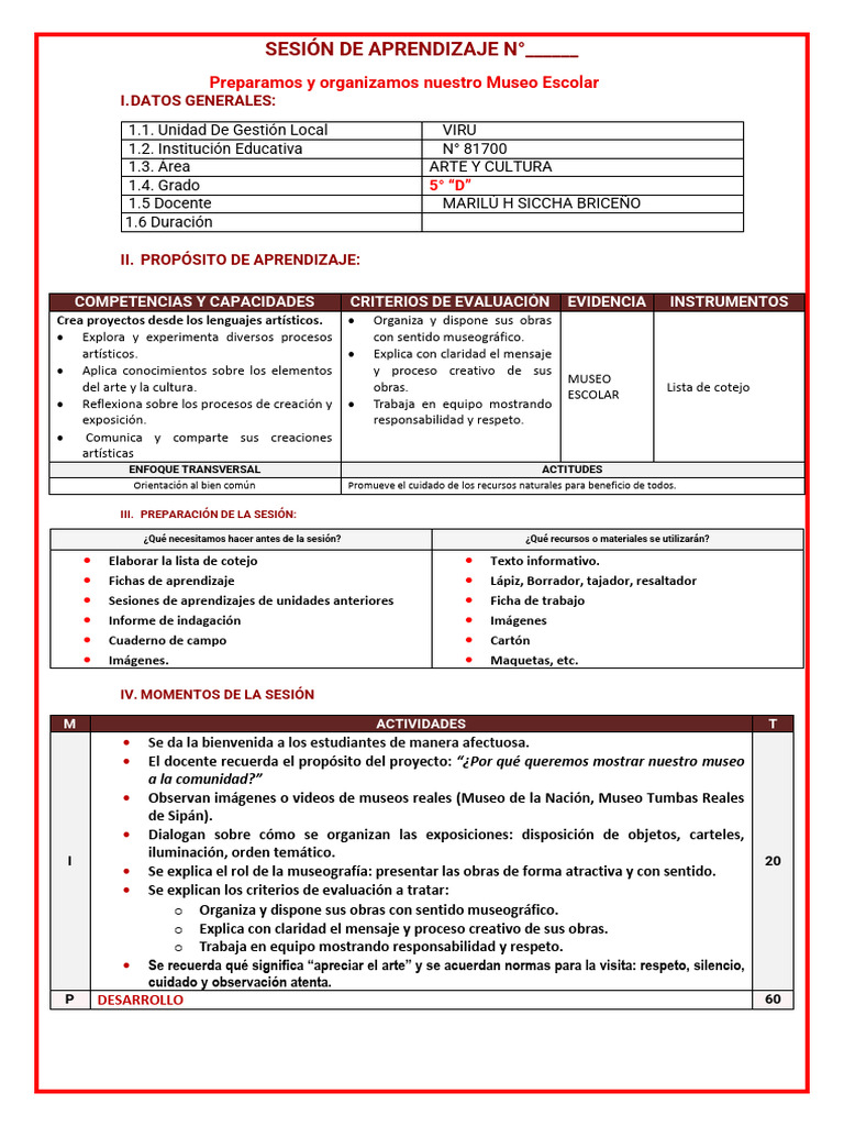 Museo Escolar: Organización y Aprendizaje | PDF | Museo | Aprendizaje