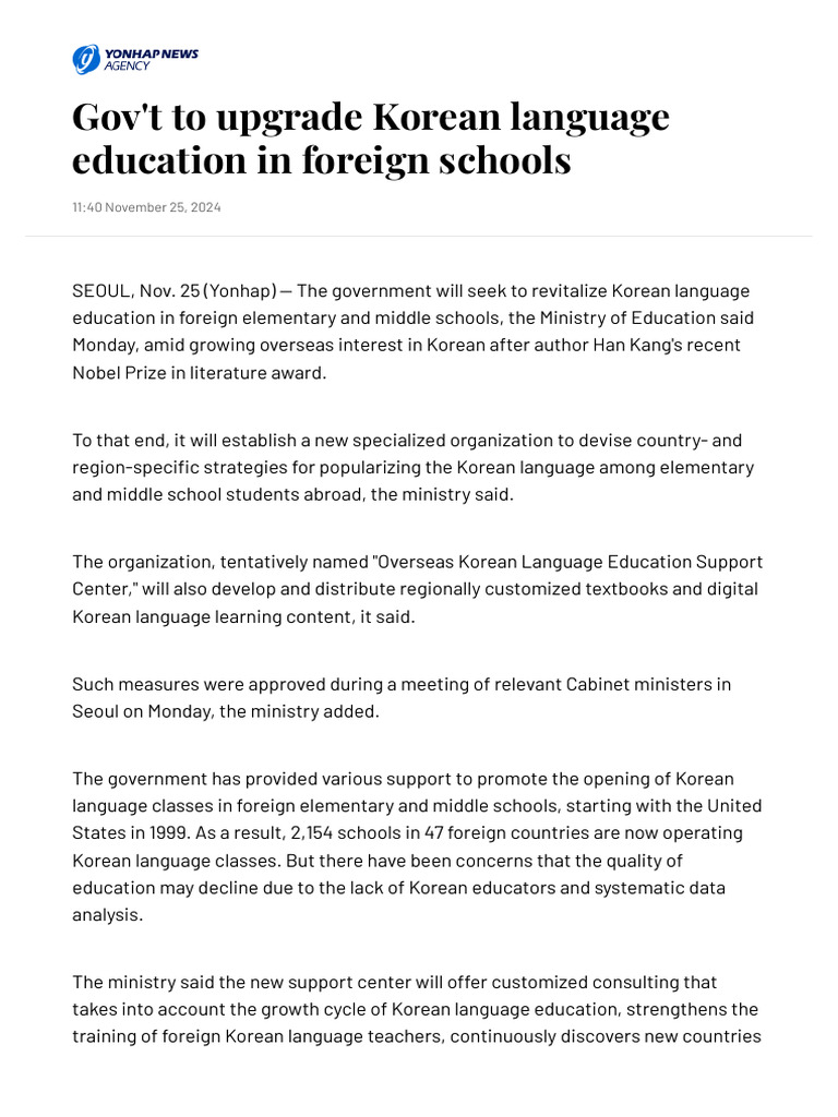 Revitalizing Korean Language Abroad | PDF