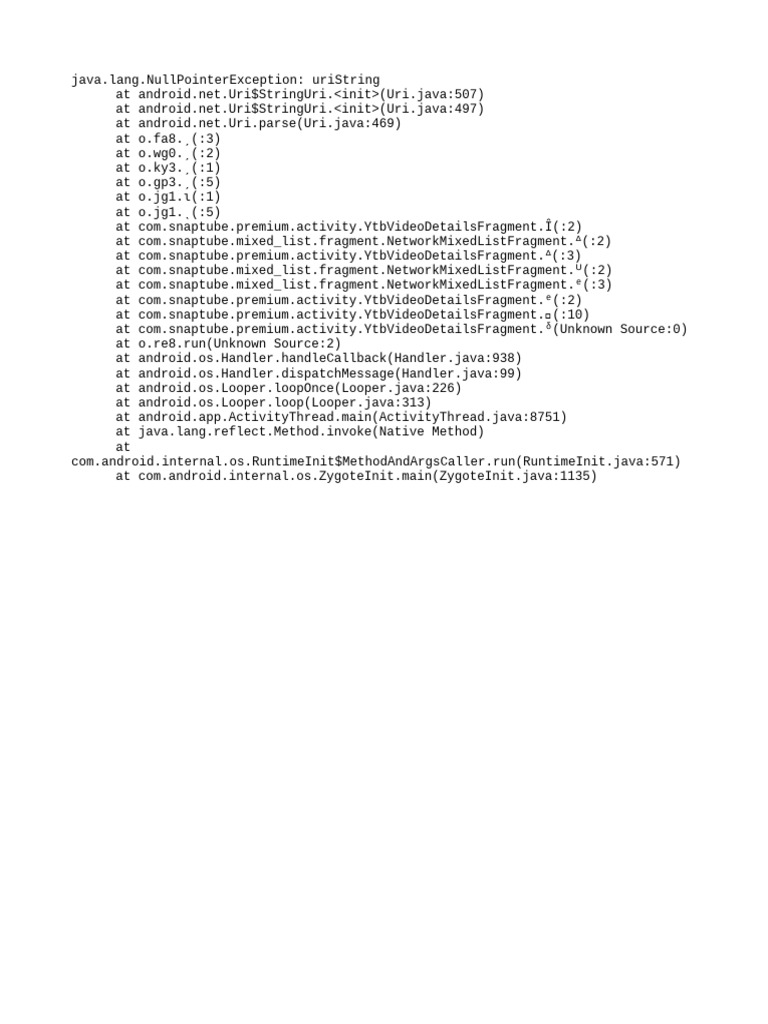 Fixing NullPointerException in Android | PDF