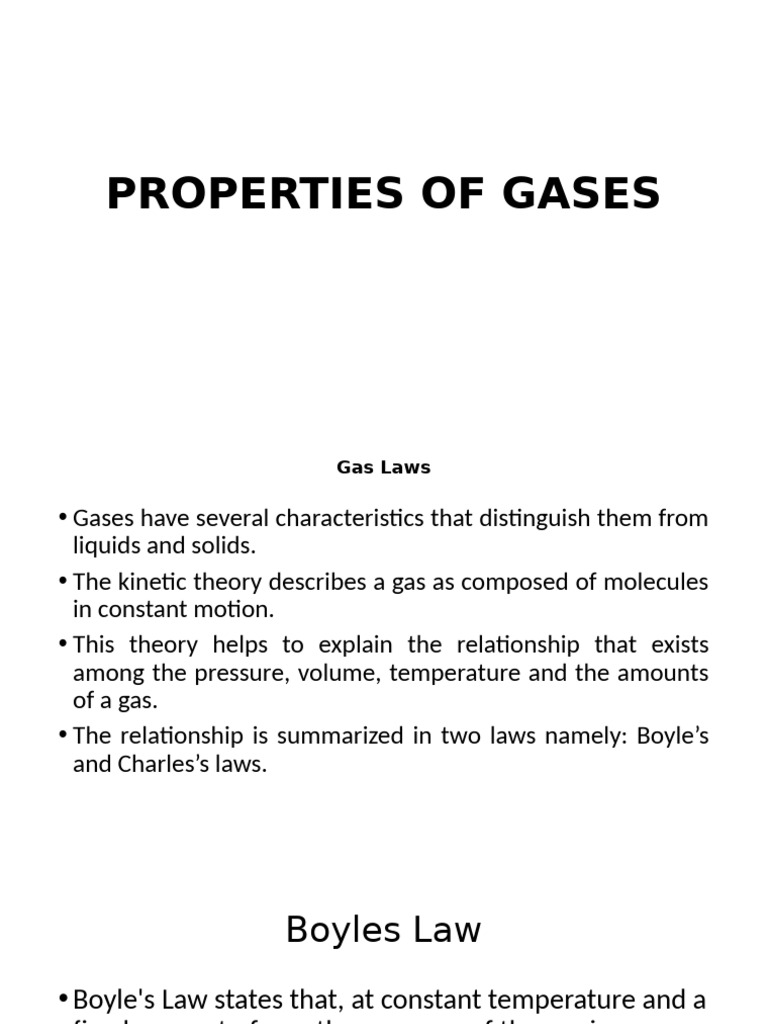 Gas Laws: Boyle's and Charles's Law Explained | PDF | Gases | Temperature