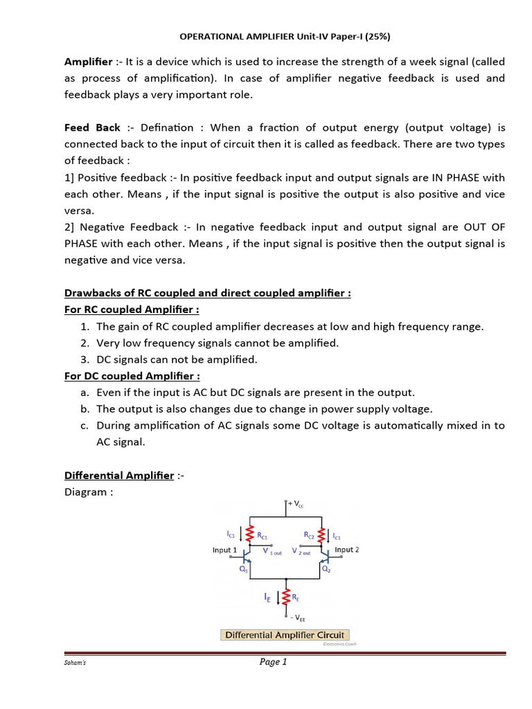 Operational Amplifier Concepts and Applications | PDF | Operational ...