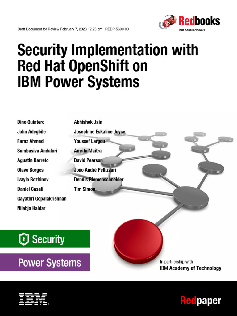 Redp5690 - Security Implementation With Red Hat OpenShift On IBM Power ...