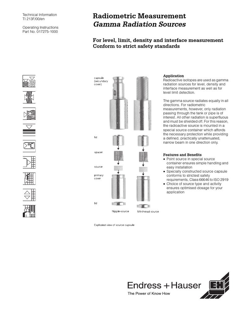 Gamma Radiation Sources for Measurement | PDF | Radiation Protection ...