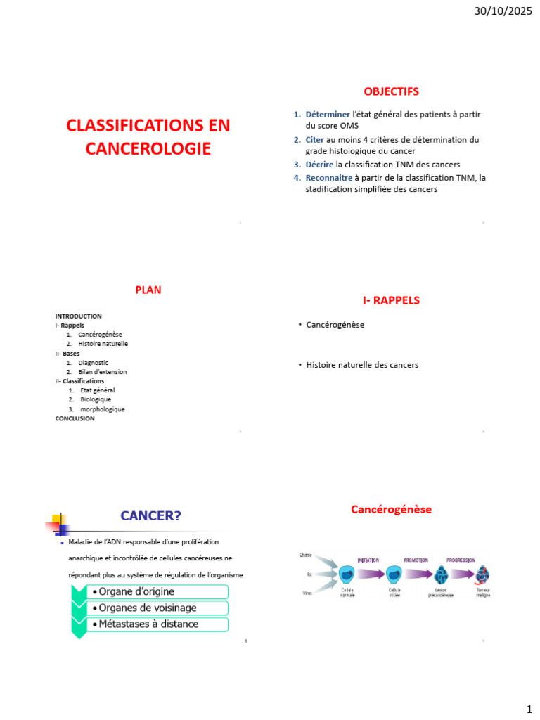 Classifications en cancérologie et TNM | PDF | Cancer | Oncologie